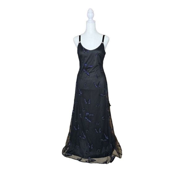 Night‎ Way Collections Vintage Formal Iridescent Butterfly Dress Women’s Size 4 - Picture 1 of 13
